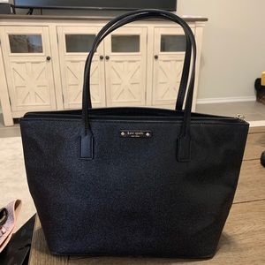 Kate Spade Black Glitter Medium Tote